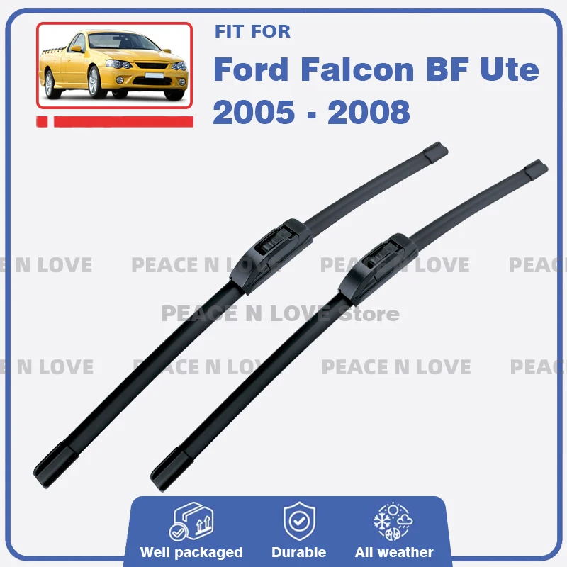 

Front Wiper Blades For Ford Falcon BF Ute 2005 2006 2007 2008 2PC Windscreen Windshield Window Rubber Brushes Car Accessories