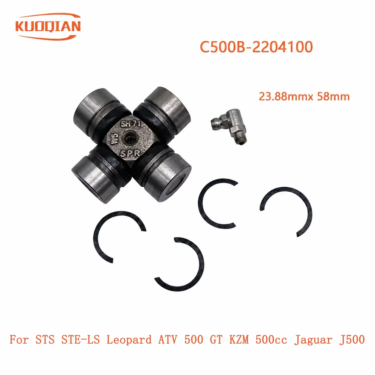 4 PCS UNIVERSAL JOINT Cross Drive Shaft  Component C500B-2204100 For KZM STS STE-LS Leopard  500GT 23.88MM*58MM