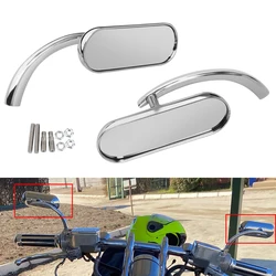 Motorcycle Accessories Mini Oval Rearview Mirror Side Mirrors Chrome 8mm/10mm For Harley Honda Yamaha Suzuki Universal