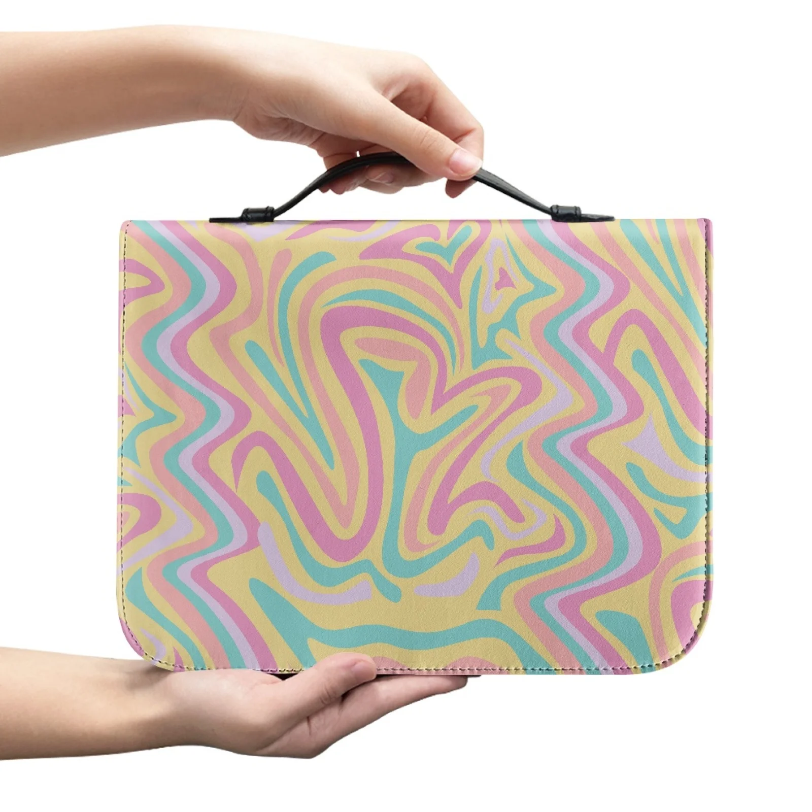 XIXIRIMIDO Pastel Psychedelic 2026 Collection Bible Covers PU Leather Top Handle Bible Bag for Prayer