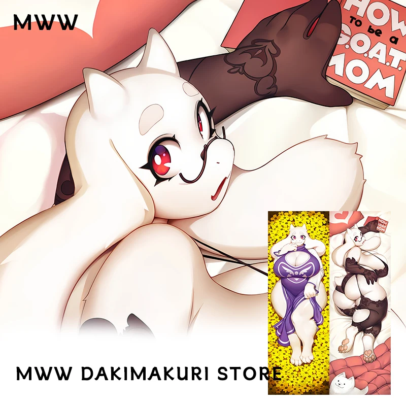 Peludo Undertale Torie Dakimakura Anime estampado de doble cara tamaño real funda de almohada funda de almohada