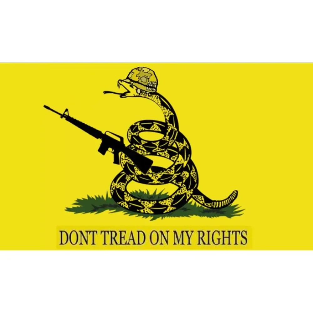 2X3FT 3x5Ft DON'T TREAD ON MY RIGHTS GUN FLAG WITH EARTH HAT Banner For Decoration