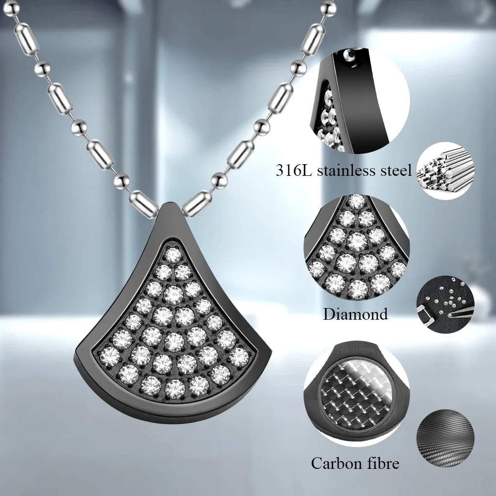 Custom Fashion Stainless Steel Necklace with Pendant And Bioglass 2500cc+ Men's/Women's Healing Health Friendship Gift