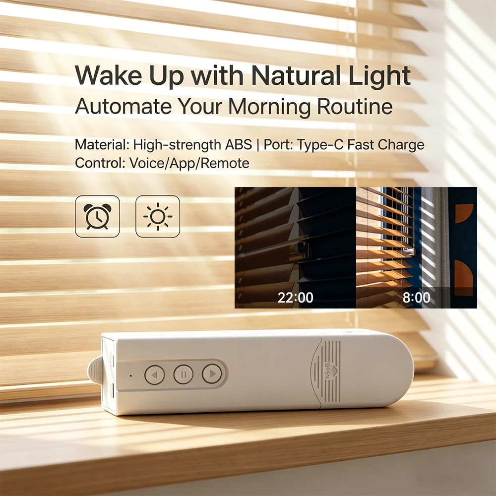 WiFi Smart Roller Blind Motor Automatic Window Shades Smart Blinds Robot Remote Voice Control Works with Tuya Alexa Google Home