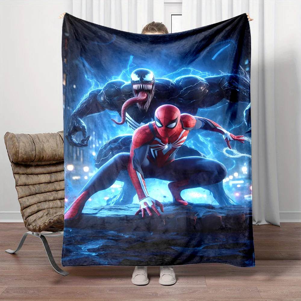 1PC Marvel Venom Pattern Blanket Warm Soft Fluffy Kids and Adult Sofa Bed Throw Blanket Suitable Home Outdoor Travel Camping