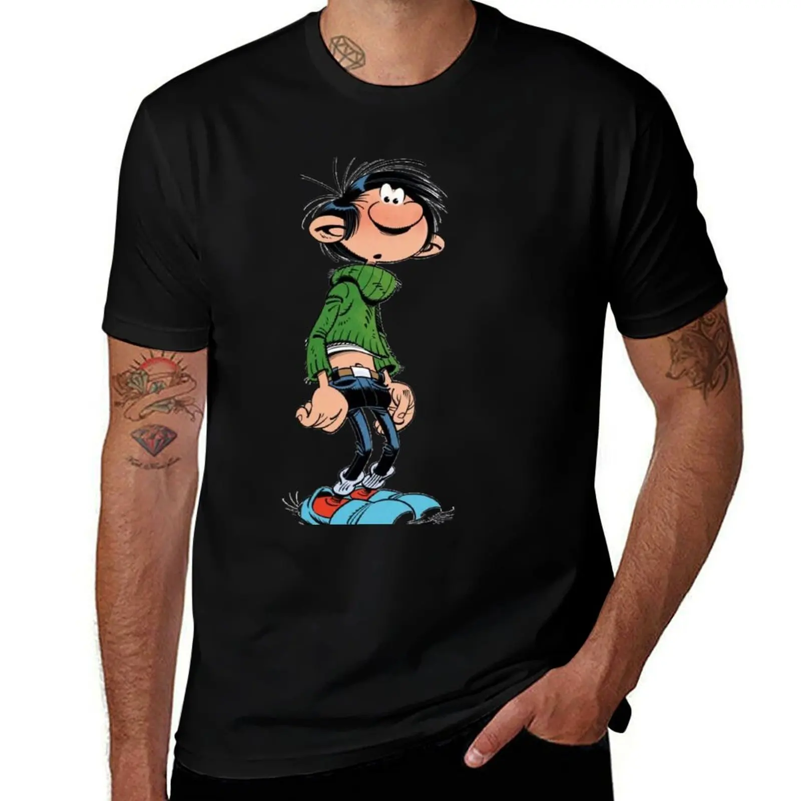 Gaston lagaffe T-Shirt Fashion Graphic Tee for Men T-Shirt
