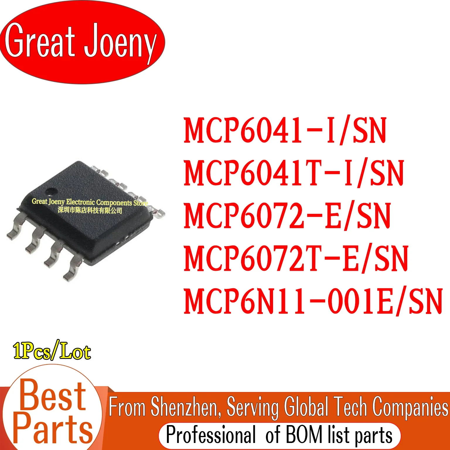 

MCP6041 MCP6041T MCP6072 MCP6072T MCP6N11 MCP6041-I/SN MCP6041T-I/SN MCP6072-E/SN MCP6072T-E/SN MCP6N11-001E/SN Bulk Best Price
