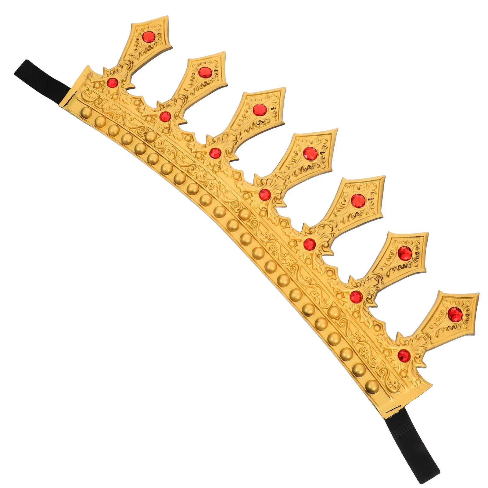 Strass Koning Kroon Verstelbare Comfortabele Kroon voor Mannen Middeleeuwse Feest Bruiloft Halloween Cosplay Prop Hoofdtooi