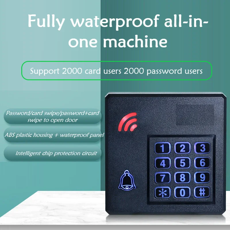 Outdoor Waterproof Access Control System All-in-one Card Swipe Password Outdoor Anti-metal Electric Lock