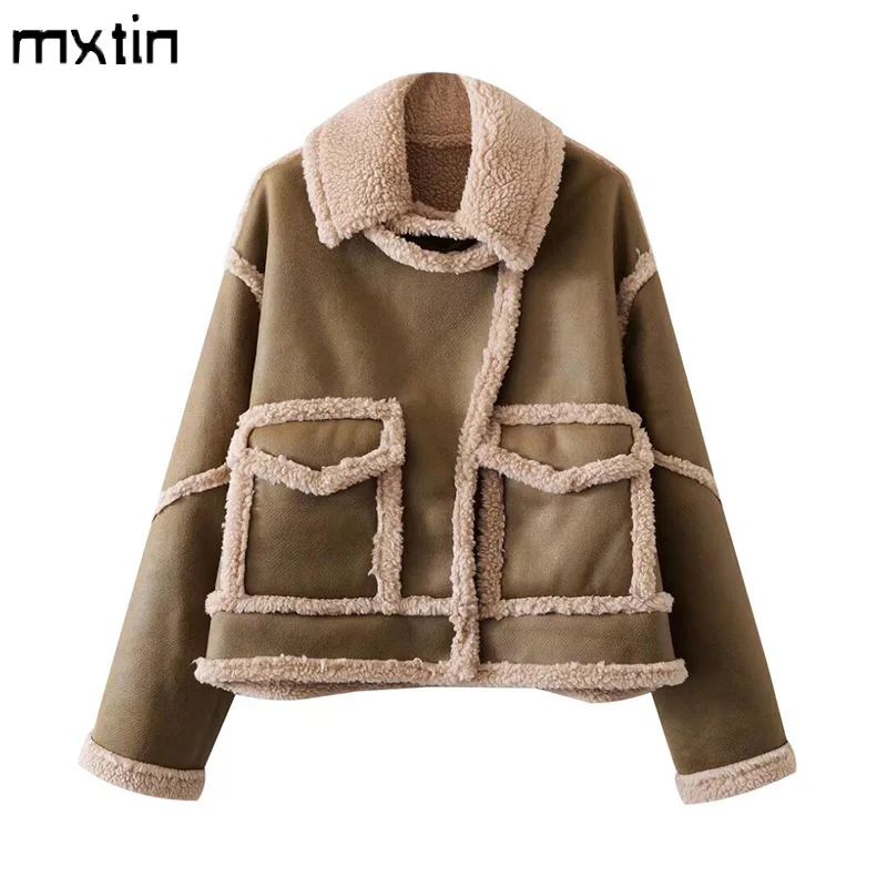 Women's Coats Winter Vintage Faux Fur Jacket Fashion Warm Parkas Female New in Outerwear Korea Tops Clothing Fur Coat Women