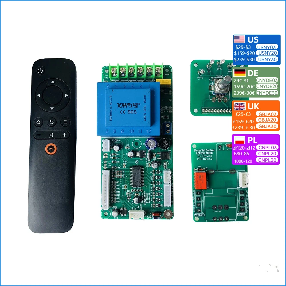 Nvarcher Remote control volume, selection, mute finished board compatible Bystronic BP26 preamp