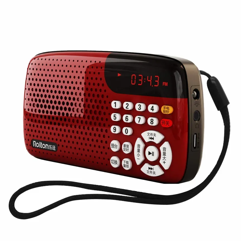 MINI Version Card Speaker LED Display Portable Speaker Tone TF Radio Morning Exercise Singing Machine for The Elderly