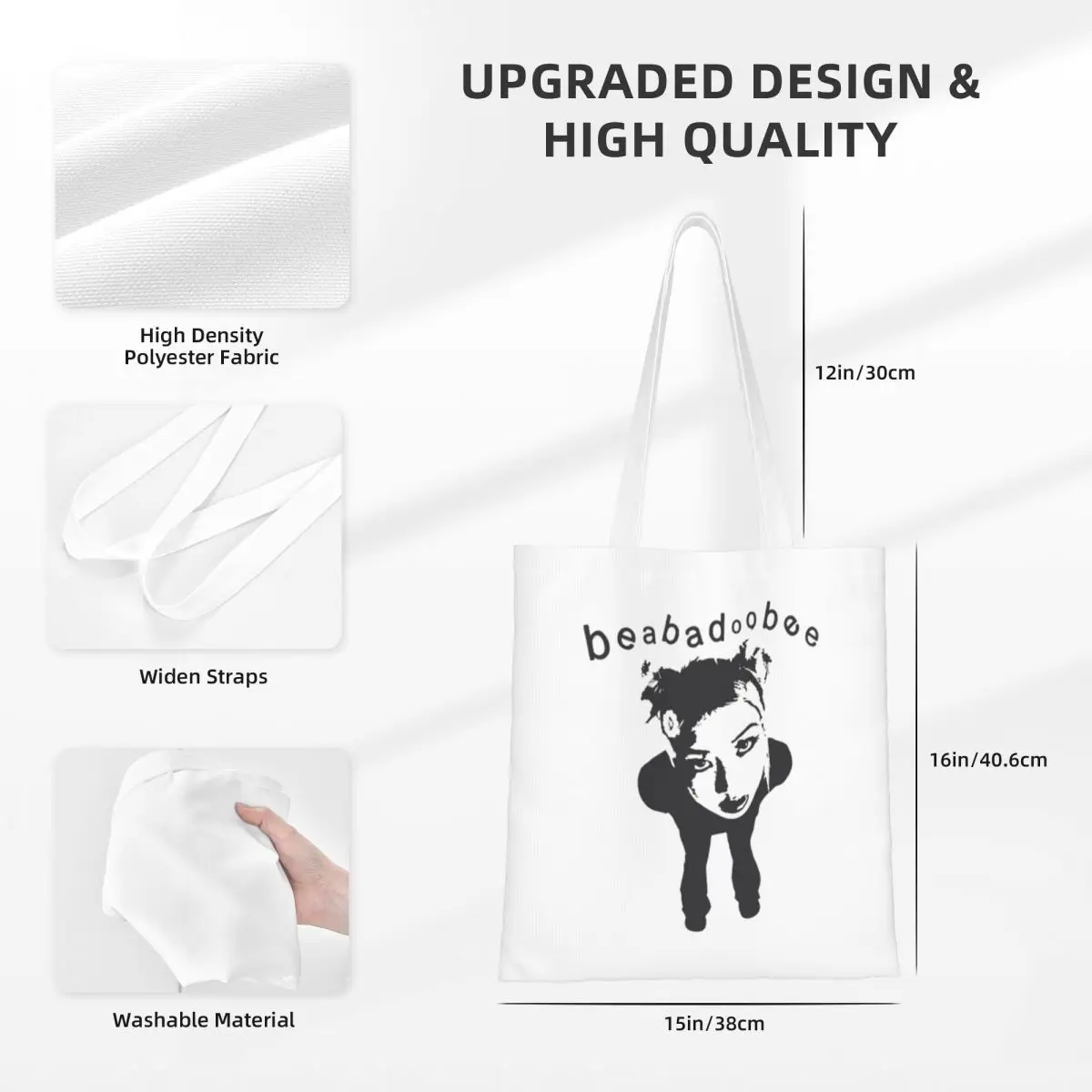 Beabadoobee Music Shopping Bags Canvas The Tote Bag Reusable for Women Shoulder Tote Travel Handbag