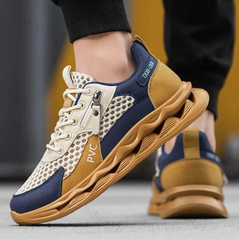 Men's Fashion Trend Casual Sports Shoes 2025 Autumn New Fly Weave Mesh Breathable Versatile Low Top Comfortable Chunky sneakers