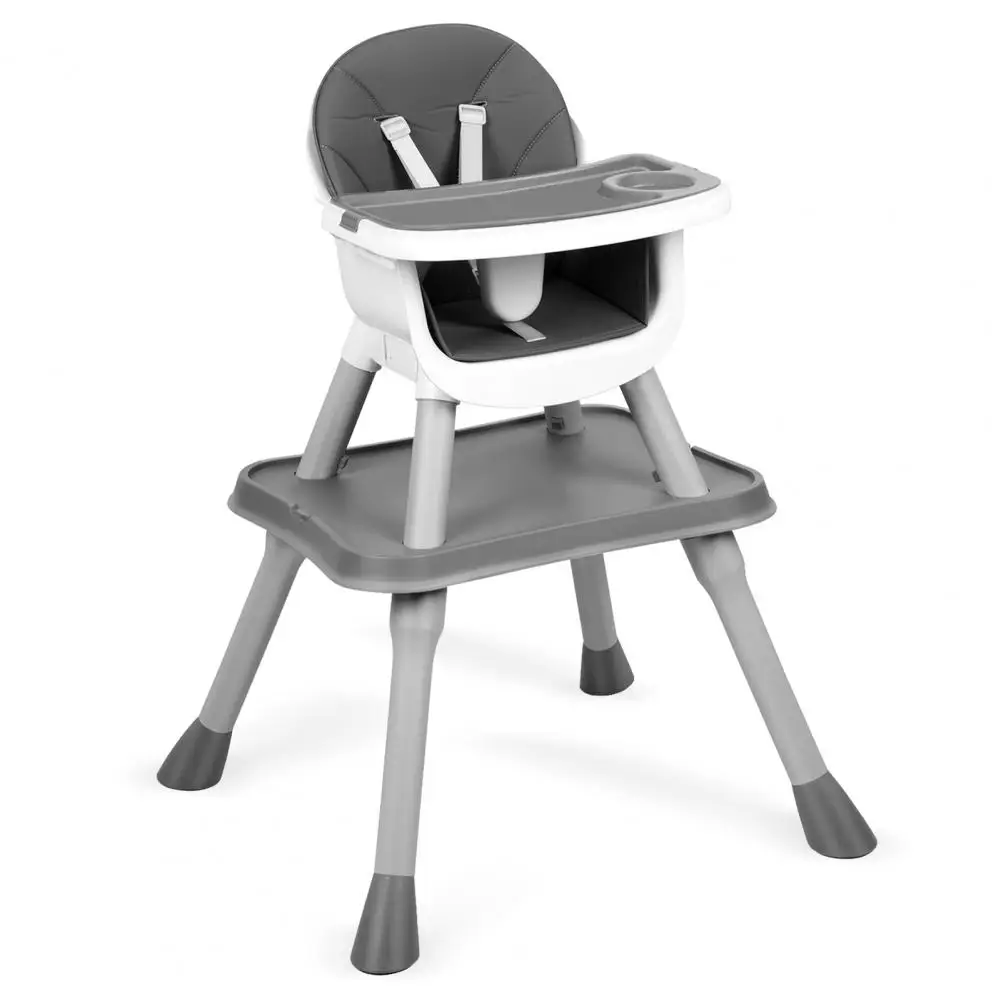 Height Adjustable Children Dining Chair, Kids Learning Table, Building Block Table, Baby Eating Chair with Removable Dish (Grey)