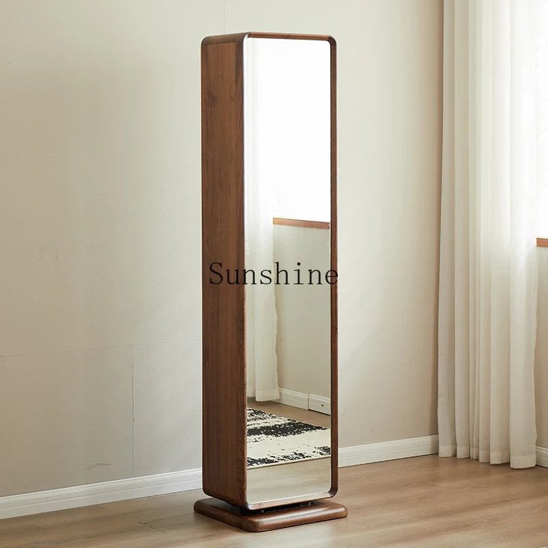 

Black walnut home rotating full-body mirror hanging hanger integrated bedroom floor simple and modern