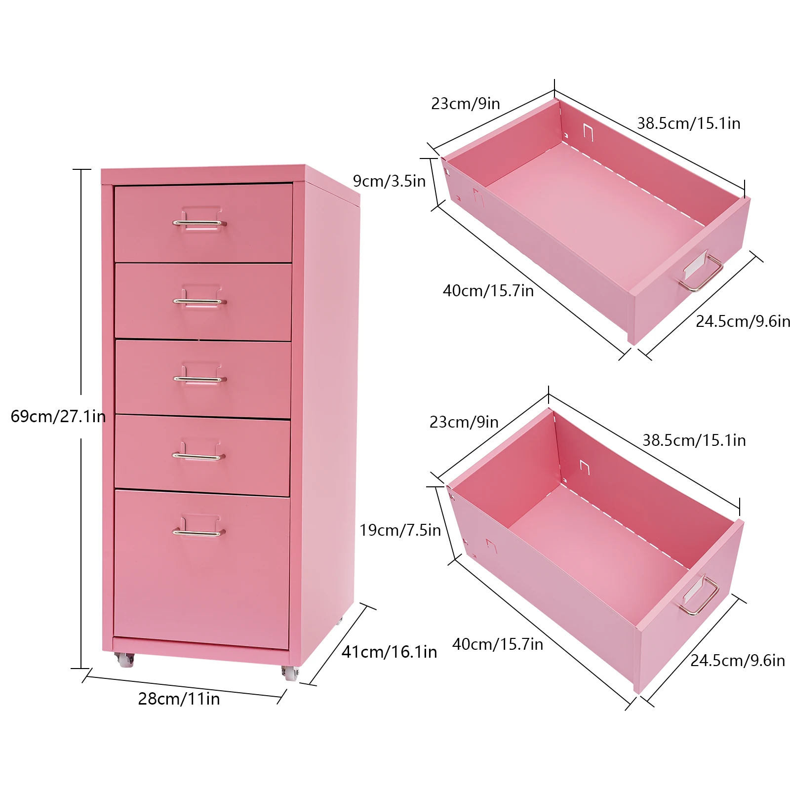 

5 Drawers Dresser for Bedroom, Pink Rose Gold Fabric Clothes Storage Organizer Unit, Dresser for Hallway, Entryway, Closets