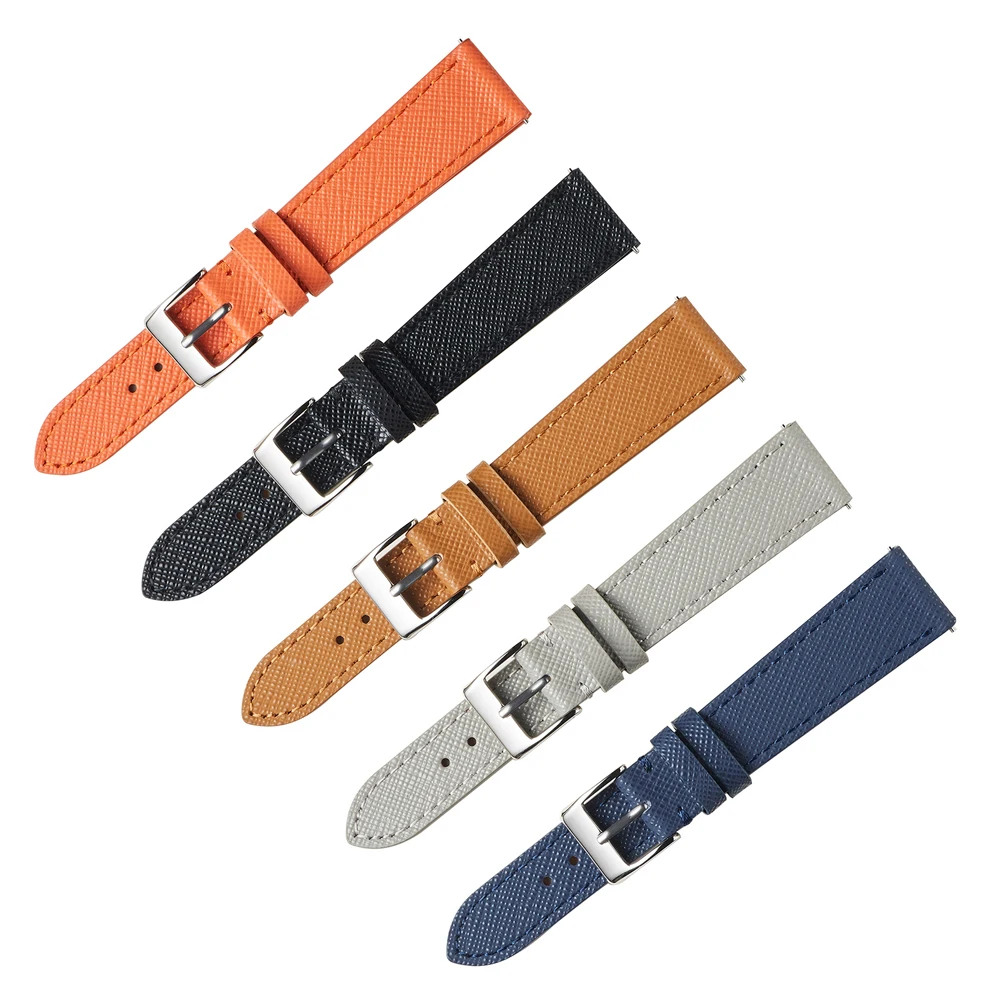 Premium Slim Saffiano Leather Watchband 18mm 20mm 22mm Watch Strap for Blancpain X S-watch Watches Quick Release Wristband Belt