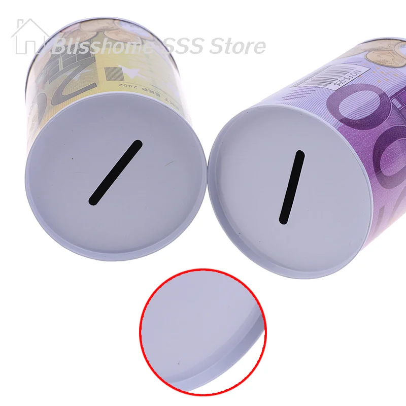【S】Euro Dollar Money Box Safe Cylinder Piggy Bank Banks For Coins Deposit Boxes security storage valuables protection