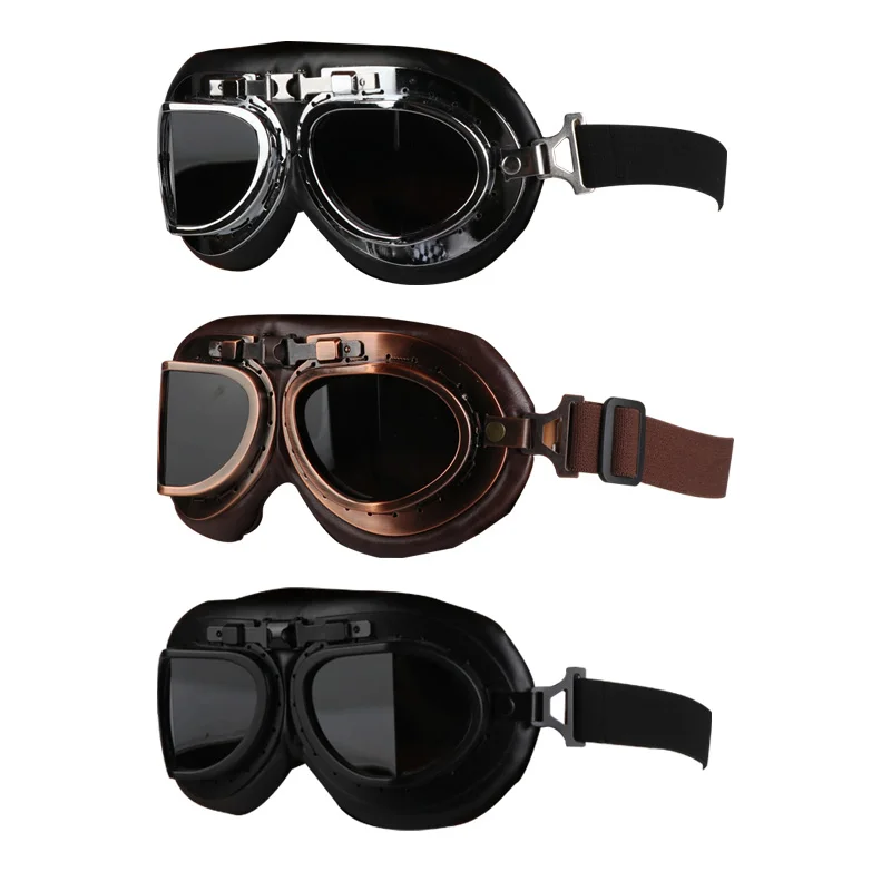 

Retro Motorcycle Goggles Bicycle Copper Helmet Retro Motorcycle Classic Harley Pilot Steampunk Goggles