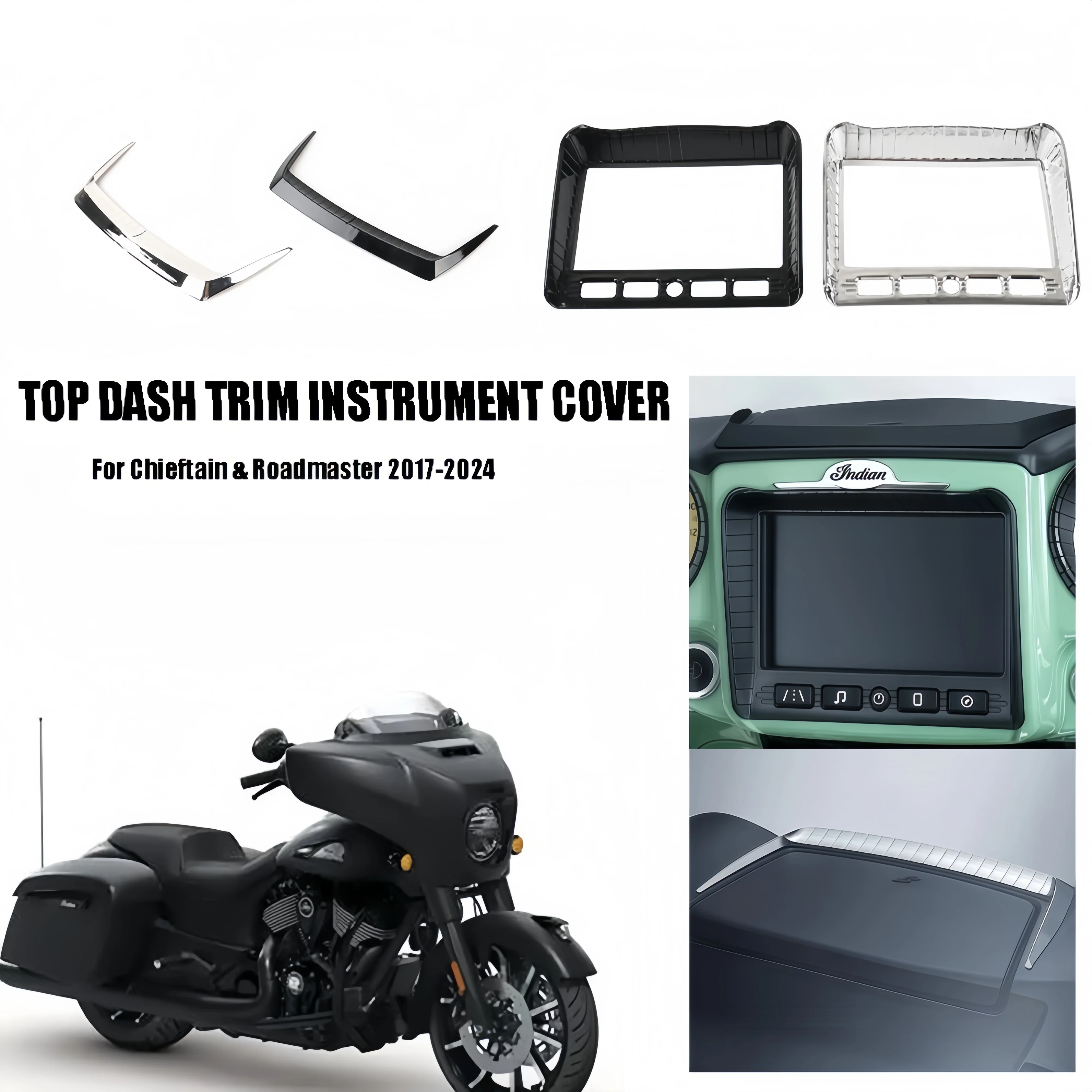 Aztec Touchscreen Frame Cover Stereo Accent for Indian Chieftain 2017-2024 Waterproof ABS Easy Installation Enhance Look