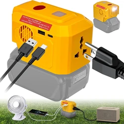 LaiPuDuo 200W Portable Power Inverter for Dewalt 20V Battery Pin DC 20V to AC 110V Power Station with AC Outlet & USB & Type-C