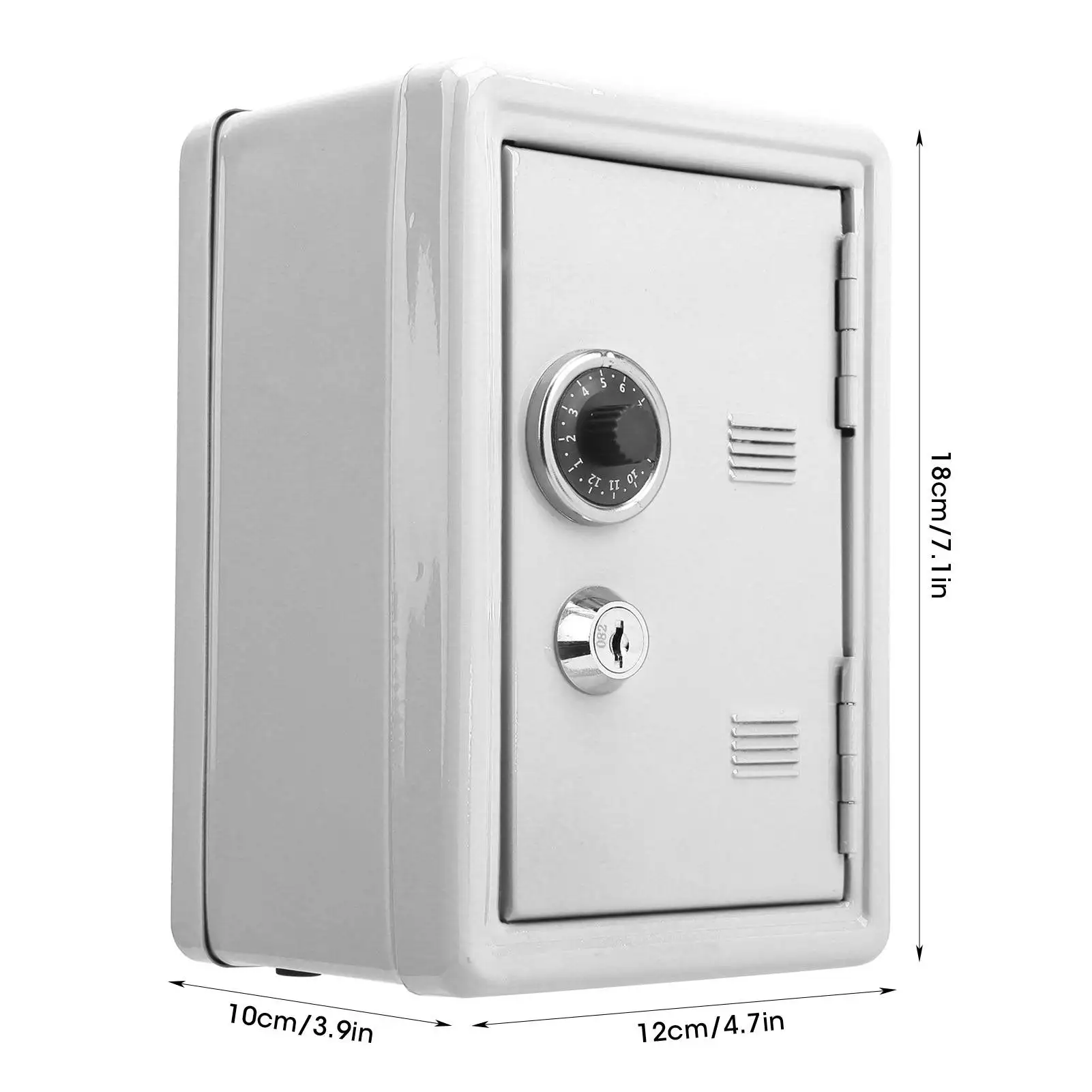 Children Mini Key Money Storage Case Simulation Safe Box Metal Innovation Presents SuppliesWhite
