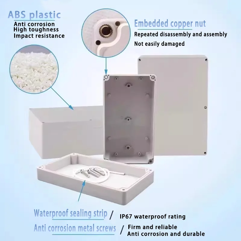 F Series Outdoor Waterproof IP67 Electrical Junction Sealed Box Enclosure ABS Plastic Screw Cable Junction Case Custom
