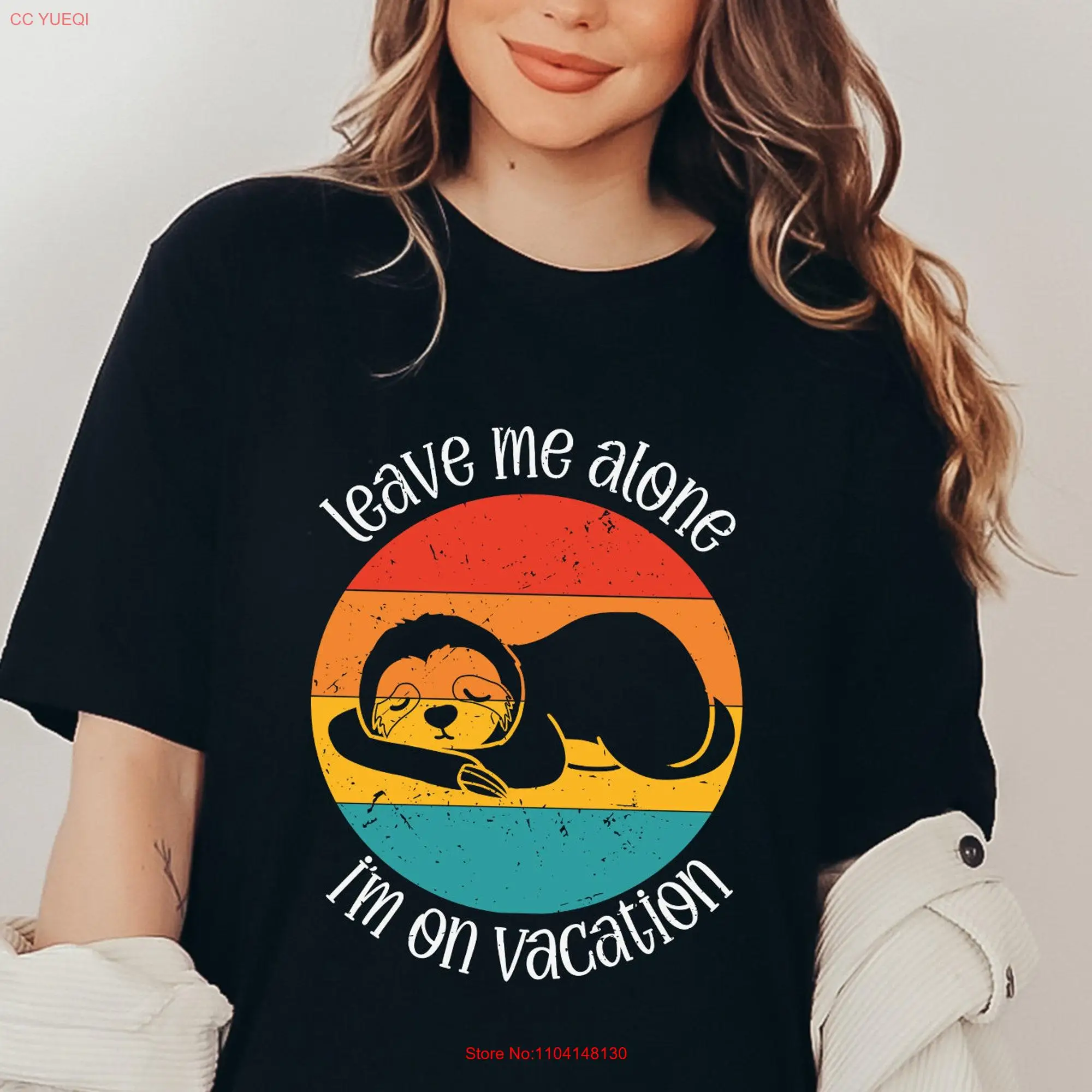 Funny Lazy Sloth T Shirt Leave Me Alone I m On Vacation Sleeping Animal Nature Lover Introvert Kids Birthday