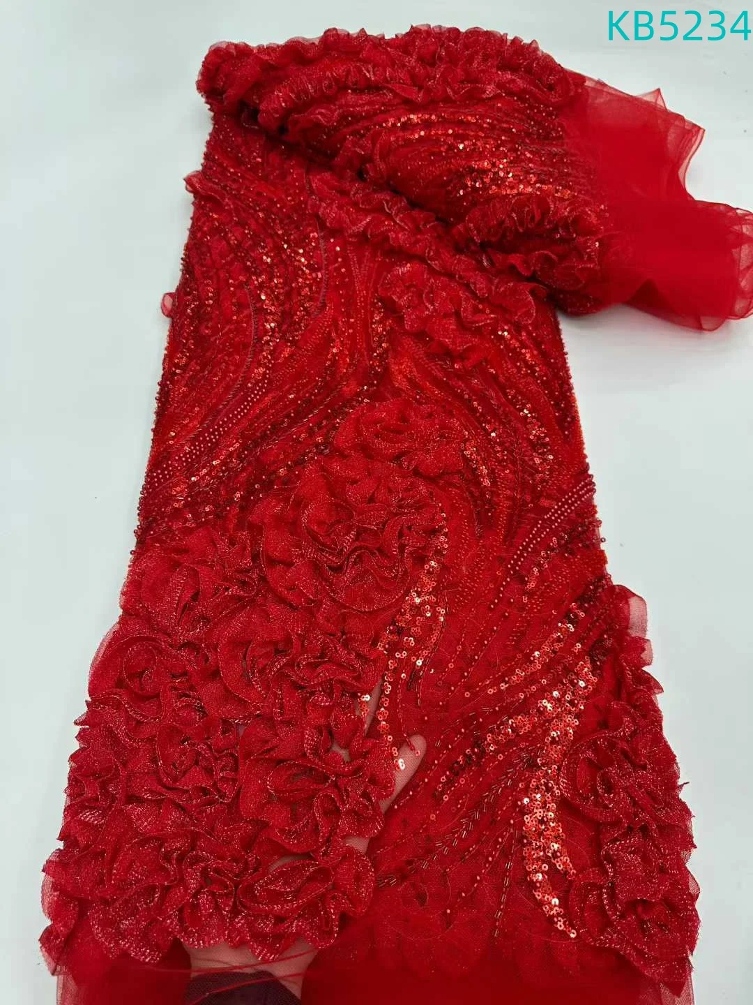 African Lace Fabric 2025 High Quality Green Beaded Embroidered Fabric Lace Nigerian Sequins Black Lace Fabrics For Sewing KB5234