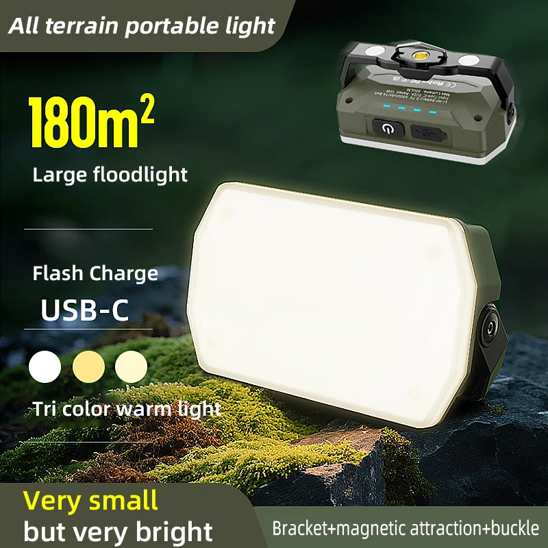 Camping Lantern Rechargeable Outdoor Hang Tent Lamp 4000mah Portable Flashlight Work Maintenance Emergency Lighting