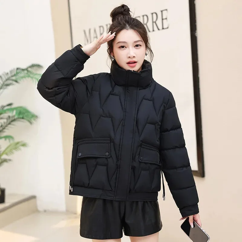 Oversized Fashion Parkas Jacket Women\'s Winter 2024 Loose Cotton padded Student Puffer Coat Thicken Warm Outerwear Female Overco