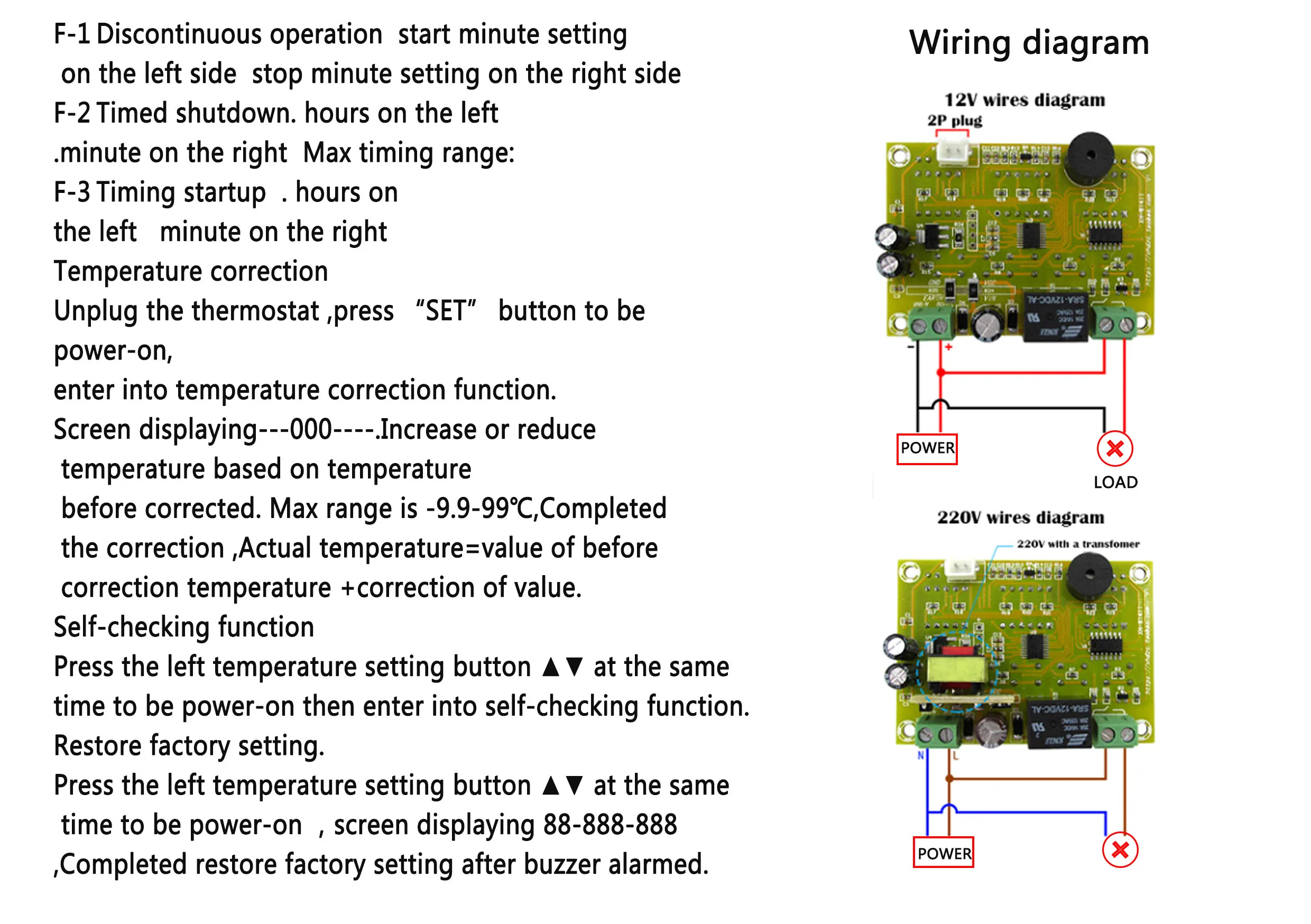 XH-W1411 Three display multi-function thermostat DC12V AC 110-220V digital LED temperature controller Thermostat control switch