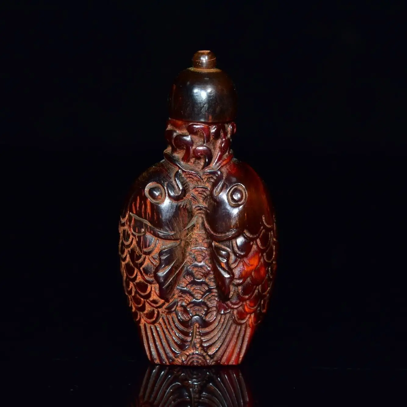 Retro Good luck koi fish Snuff Bottle mini bottle