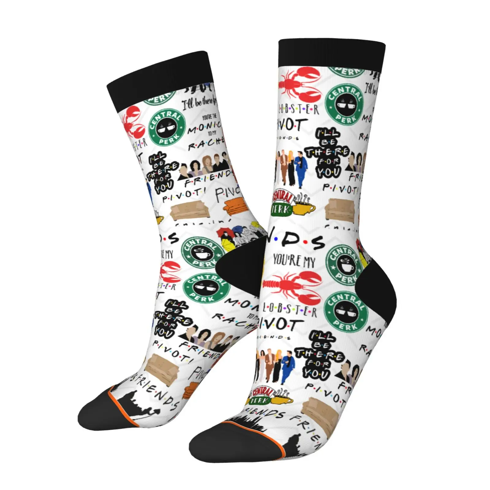

Customized TV Series "Friends" Signature Style Men's and Women's Matching Mid-calf Socks Suitable for All Seasons