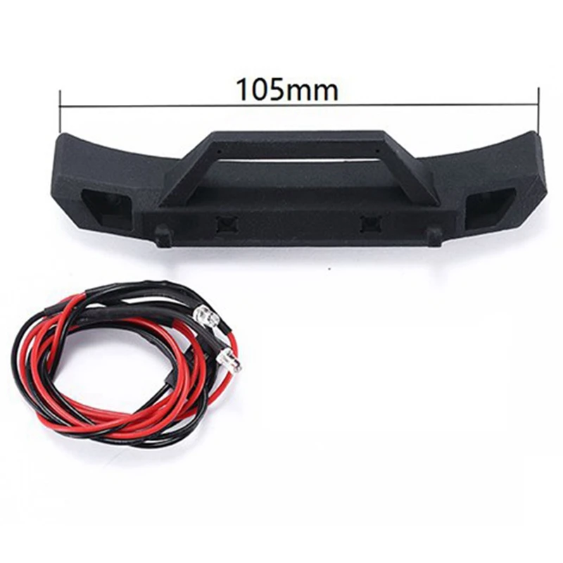 RC Car Front Bumper With LED Light Parts Accessories For Xiaomi Suzuki Jimny 1/16 RC Car Upgrade Parts Trim Accessories Black