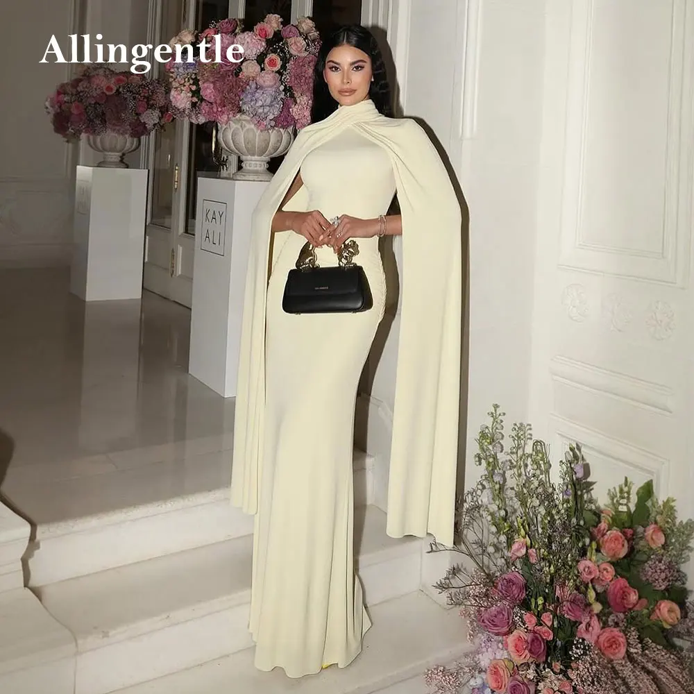 

Арабские вечерние платья русалки с длинными рукавами, платья для выпускного вечера с высоким воротом, плиссированные платья длиной до пола, свадебное платье для женщин по индивидуальному заказу