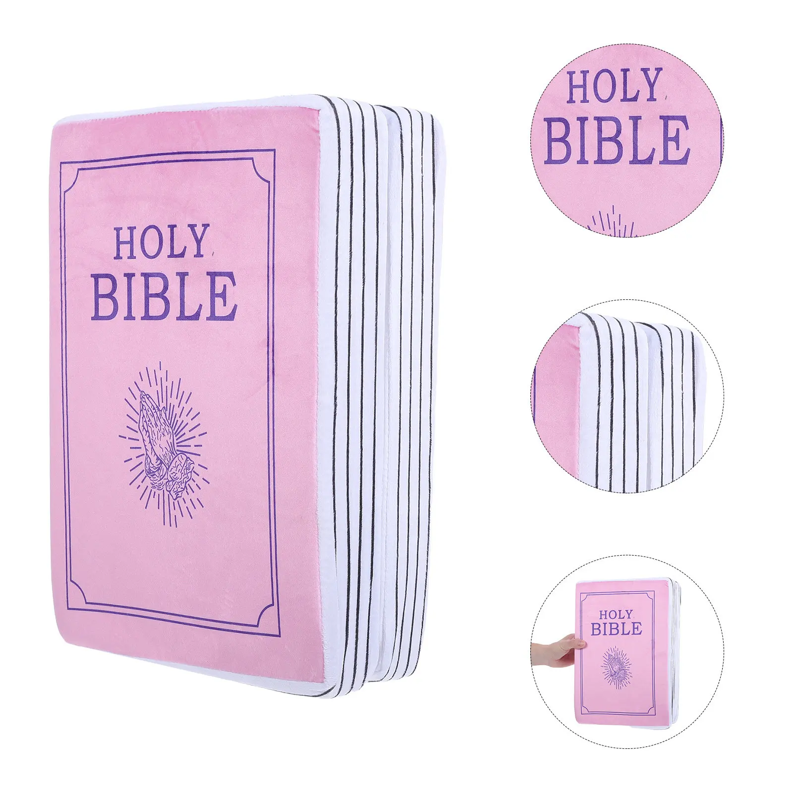 Holy Bible Pillow Soft Book Shaped Cushion 13x9x3.5 Openable Cozy Faith Christian Bible Verse Pillow for Living Room Sofa Office