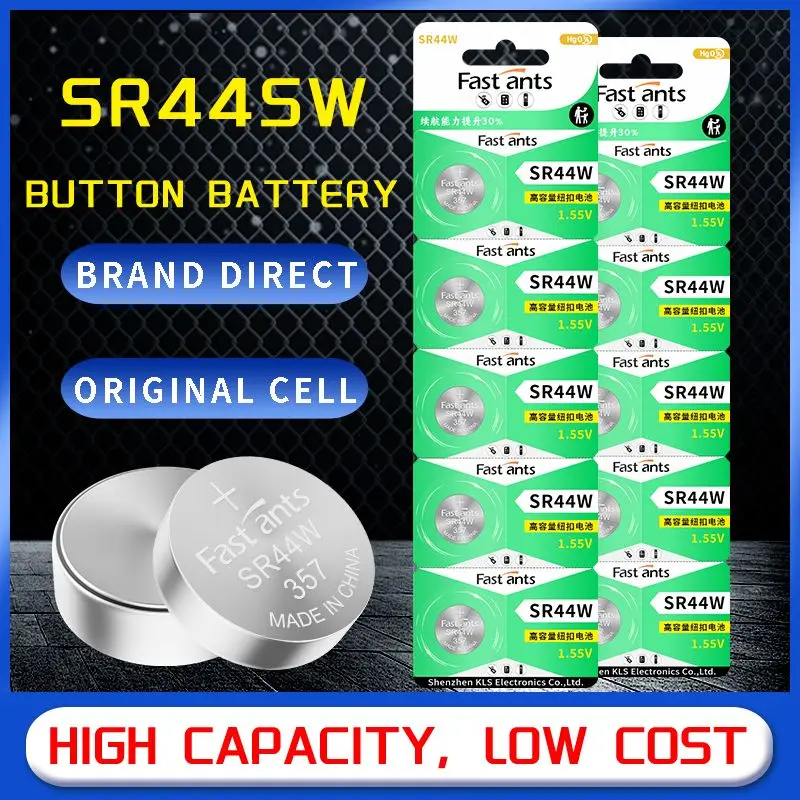 Original SR44W 357 1.55V Button Battery for Vernier Caliper Toy Camera Calculator Electronic Devices Replacement SR44SW A76 LR44