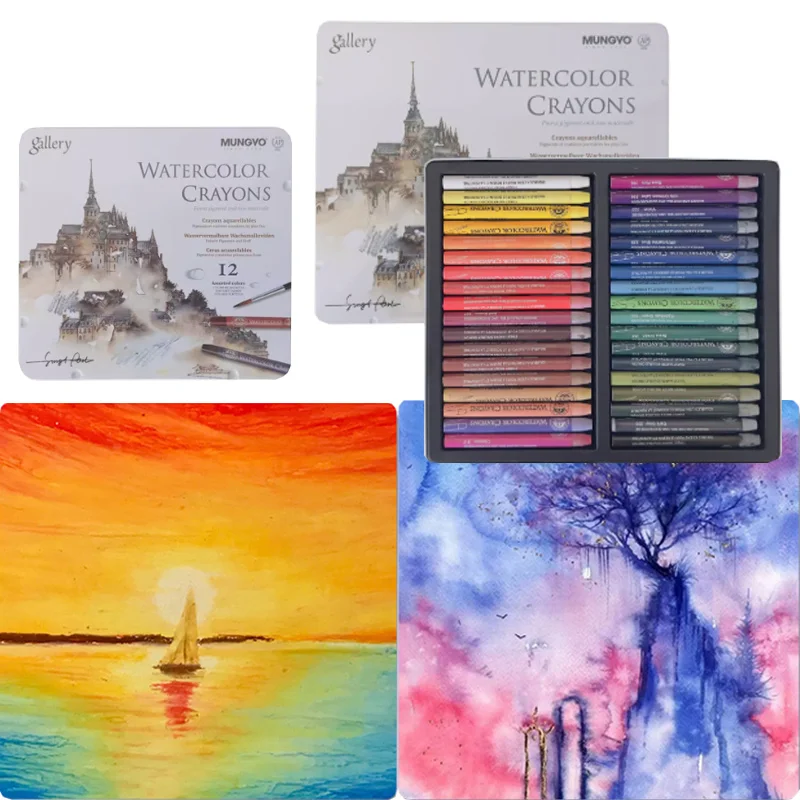 12/24/36color Water-soluble Crayon Set Strong Adhesion Washable for Children's Painting Graffiti Sketch Design Artistic Creation