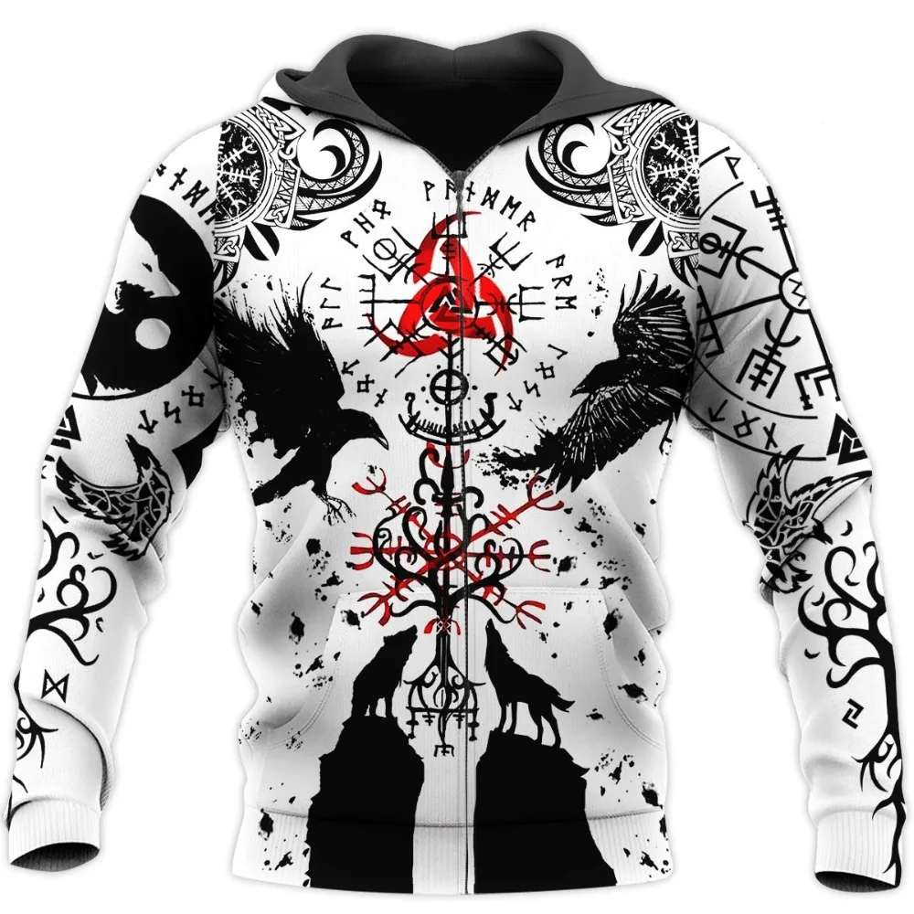 Beautiful Vikings Tattoo 3D Printed Men Hoodie Harajuku Fashion Hooded Sweatshirt Autumn Unisex hoodies sudadera hombre