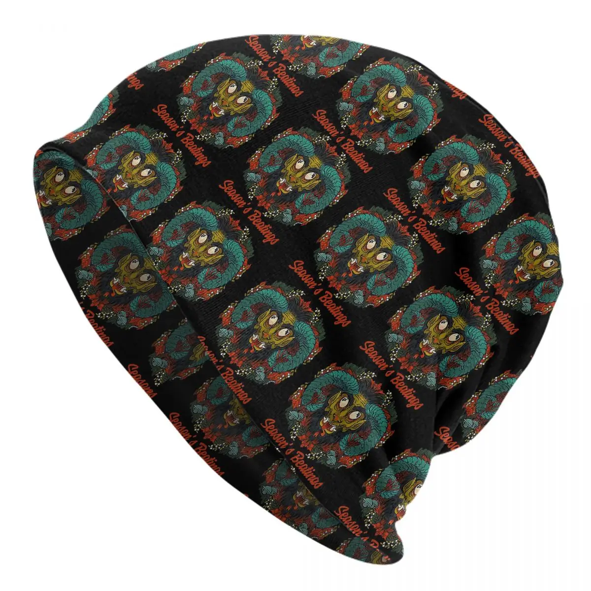 Season's Beatings Krampus Men Women Adult Beanies Caps Knitted Bonnet Hat Warm Fashion Autumn Winter Outdoor Skullies Hats