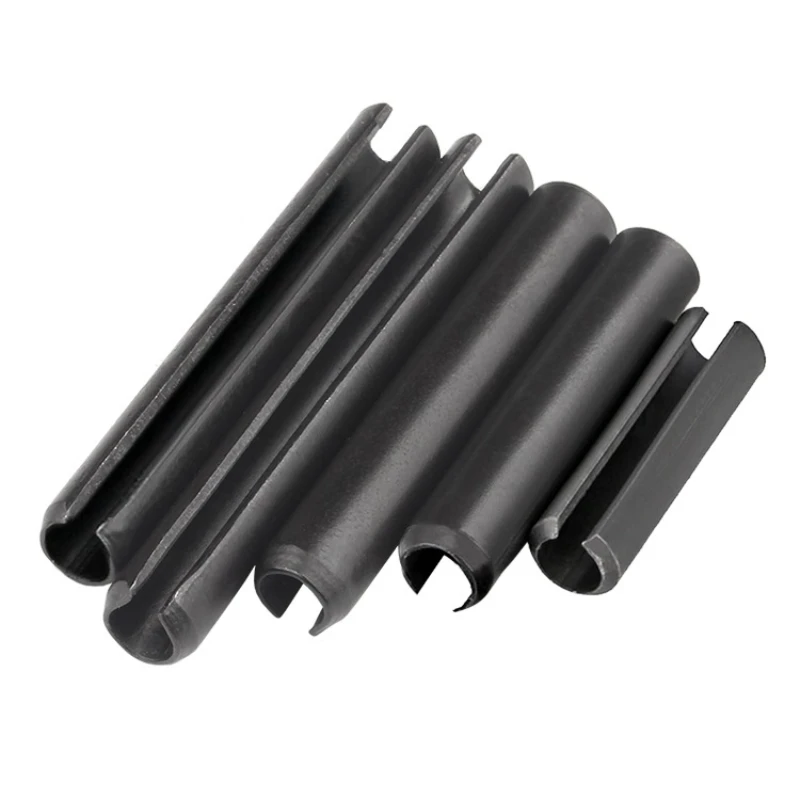 20/50 шт. штифты для натяжения пружинных дюбелей с прорезями, 65Mn, черная углеродистая сталь M1,5M2 M2,5 M3 M4M5 M6M8M10M12, прямые штифты пружинного типа