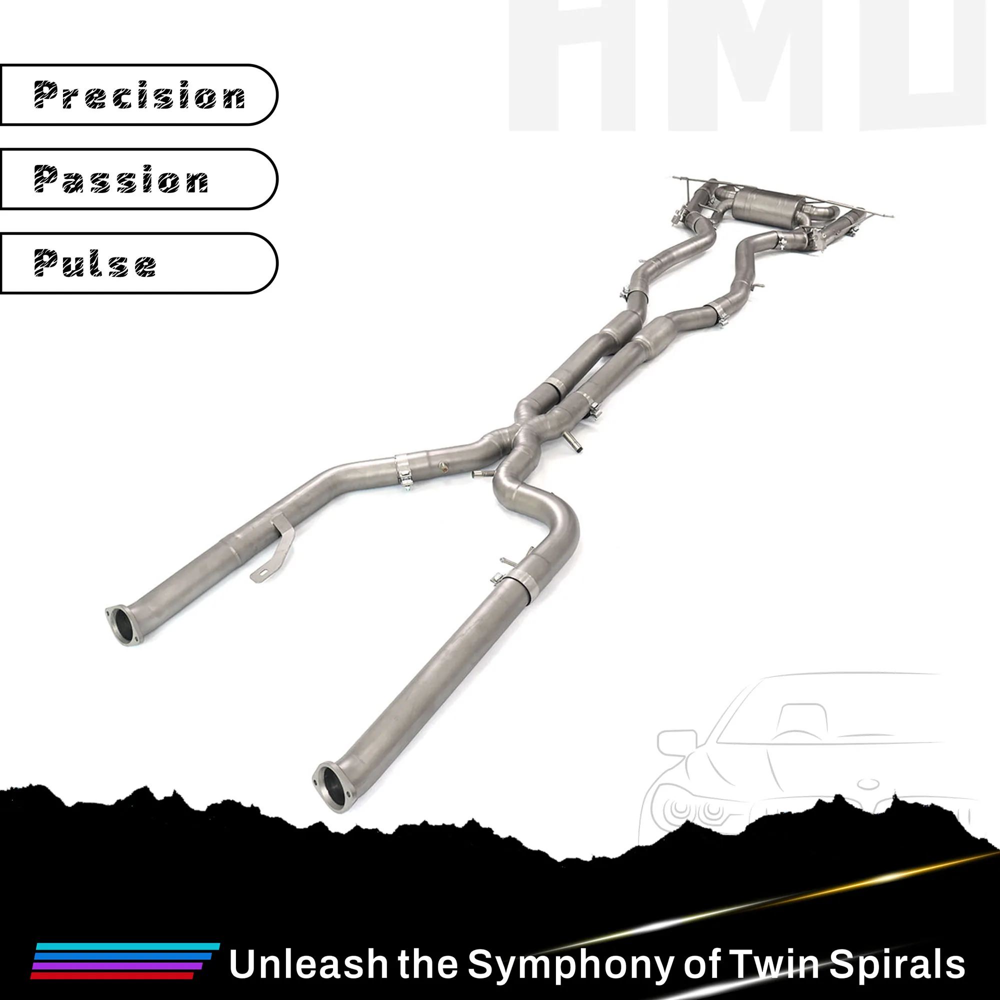 

HMD Hot Sales SS304 Sandblasted Exhaust for BMW M3 M4 G8X Catback OEM Valves Muffler Performance Parts X-Pipe Design