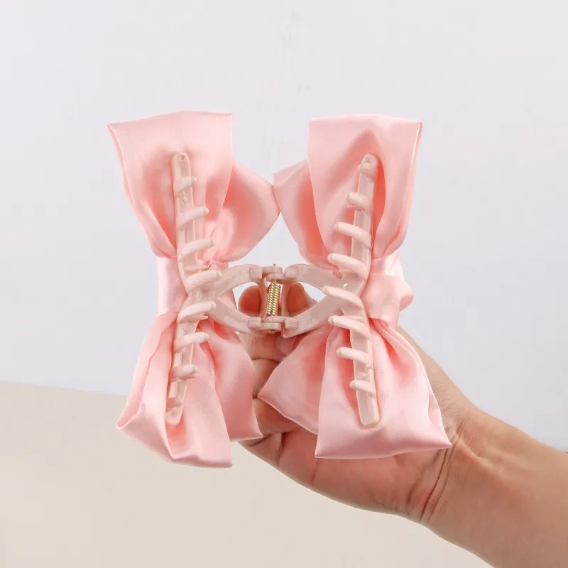 Fashion Women Bow Hairpin Korean Version of Solid Color Butterfly Satin Hair Clips Girls Hair Accessories Headwear