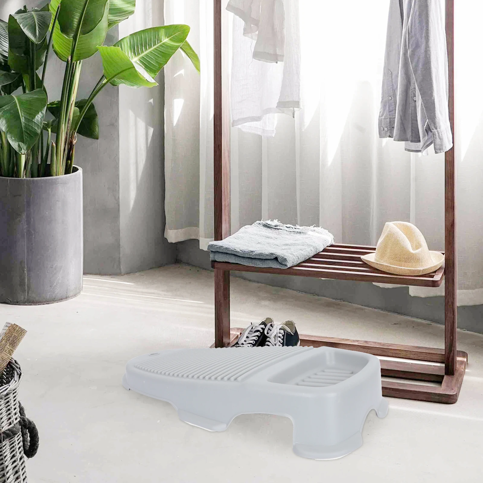 

Non-slip Washboard Plastic Mini Hand Scrubbing Board for Clothes Lightweight Underwear Portable Travel Camping Water Saving
