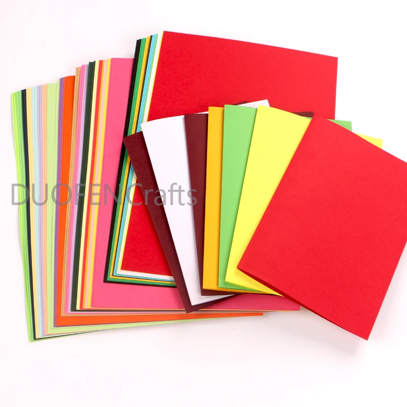 DUOFEN 30colors crafts paper greeting cards paper 180g A4 for DIY papercraft projects Scrapbook Paper Album