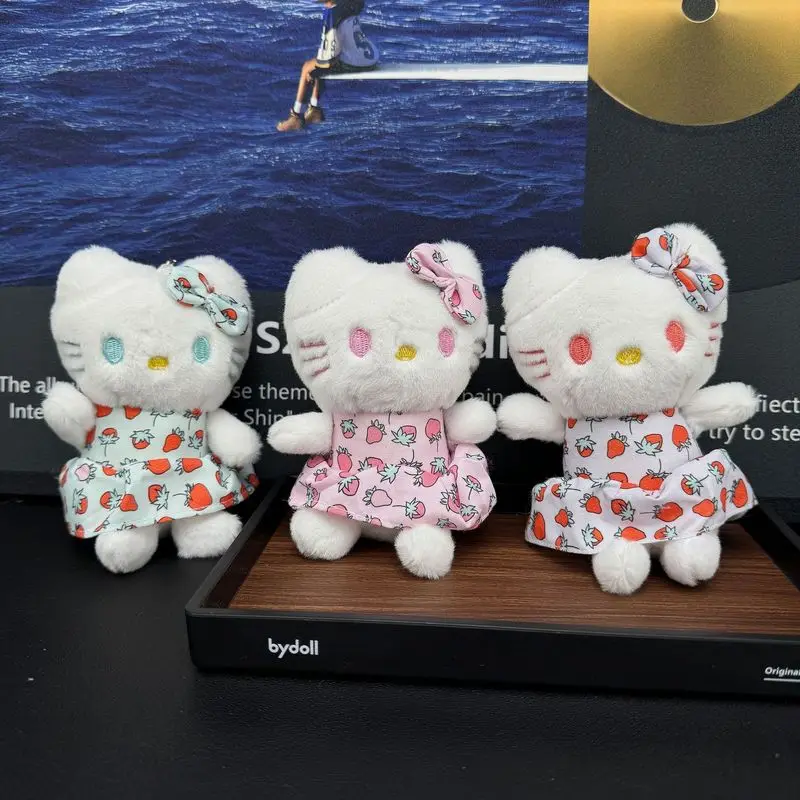 anime   Hello Kitty   Pluszowa lalka   Brelok   dziewczyna   Zawieszka do torebki   Spódnica w kwiaty Kitty   dekorować   Wypełnienie z bawełny pp   Zabawka   Akcesoria   Prezent