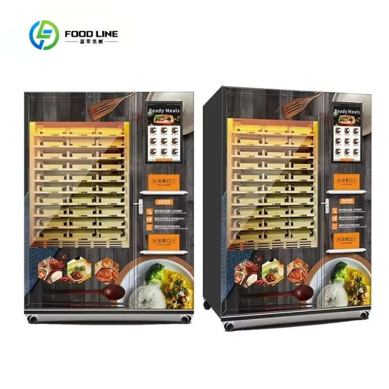 Ready to Eat Hot Meal Lunch Box Vending Machine Hot Food Vending Machines Ready Meal Fast Food Vending Machine Customized