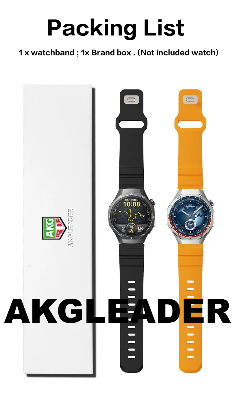 AKGLEADER New Wild path Fluororubber watch band for Huawei Watch GT 5 Pro 46mm band for 22mm 26mm strap for watch 4 Pro Bands